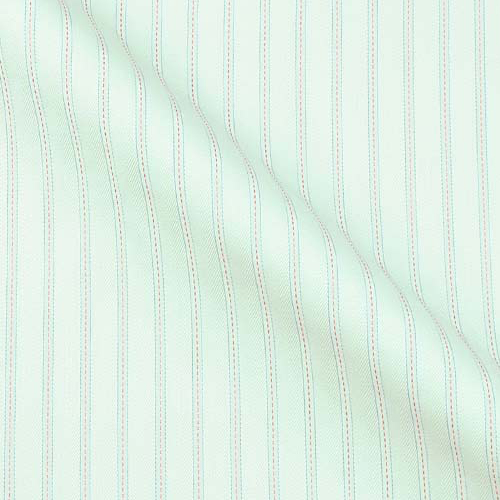 Egyptian cotton in herringbone with dotted Euro Stripes on white