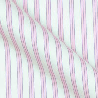 Superfine Italian Cotton broadcloth in fluted stripe on white