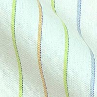 Pinpoint Oxford Cotton Fabric in Pastel Tri-Color Stripes on White