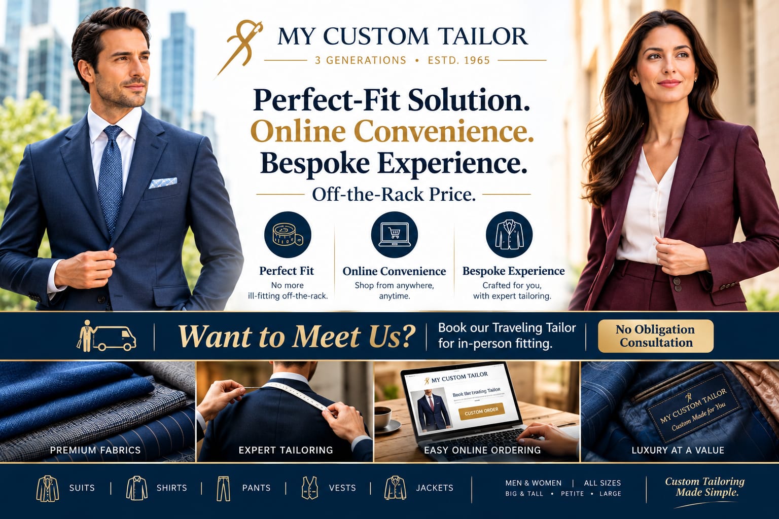 My Custom Tailor - Perfect-Fit Solution, Online Convenience, Bespoke Experience at an Off-the-Rack Price