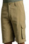 Tailor-made khaki men's shorts featuring the classic cargo detailing of side pockets and zip-up and button closure with the added sophistication of hand-sewn cuff hems.