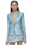 Super sexy hip length jackets sporting a center vent. Their pressed peak lapels and lower pockets with flaps have hand stitched edges. With a distinctive square bottom, these bespoke blazers with a one button front closure can be customized with wrinkle resistant fabrics.