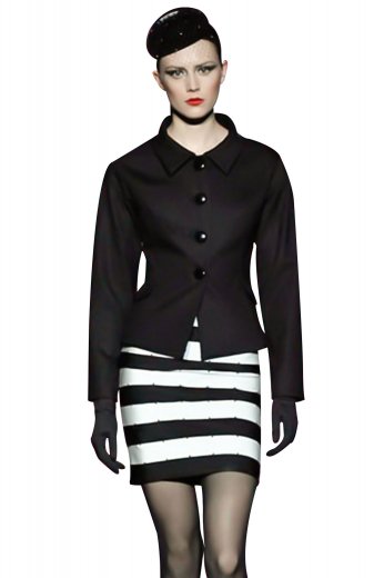 Handmade with cashmere, these summer-spring black jackets are sensational office apparels with a regal square bottom. Single breasted with shirt collar lapels and four front buttons to close. Feel statuesque with the soft tapered waistband these stunners incorporate for perfect curves.