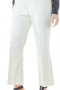 Wrinkle proof white pants flashing two on seam front pockets and hand sewn cuffs and hems. These bespoke polyester pants with snug fit and full length make sizzling office casuals with custom shirts. They incorporate two hook front button and zipper fly for neat front closure.