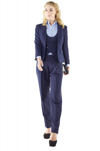 Bespoke navy blue suits for women