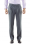 Custom Grey Pinstripe Pleated Mens Pants