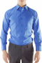 Step out with poise in this made to measure slim cut men's dress shirt with tailored Ainsley collar and rounded barrel cuffs, all custom made with bespoke standard tails, plain back, elegant stitching and details.