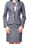 Womens Bespoke Dark Gray Skirt Suits For Office