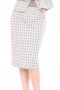 Womens Bespoke Slim Fit Plaid Skirt Suit