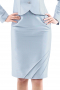 Womens Bespoke Slim Fit Baby Blue Skirt Suit