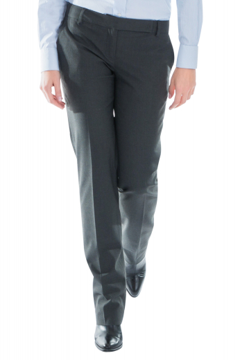 These womens bespoke charcoal grey dress pants in cashmere wool are perfect daily wear office garments that can also be worn to interviews and board meetings. These womens handmade slim fit dress pants have extended belt loops and an extended waistband with a hook. With a comfortable zipper fly and a flat front, these womens tailor made dress slacks also feature 2 on-seam front pockets. You can buy these womens handmade slim fit dress slacks at My Custom Tailor at super affordable rates.