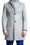 Mens Custom Made Light Grey Wool Overcoat