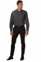 These mens handmade black formal dress pants in merino wool are ideal fits for meetings and interviews. With extended belt loops and a 2 point button and hook closure, these mens bespoke black slacks also feature a zipper fly, 2 front slash pockets, and 2 back pockets. You can buy these iconic mens tailor made wool formal pants at My Custom Tailor for a dapper look that you can flaunt to work daily.