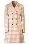 Womens Tailor Made Slim Fit Plaid Overcoat