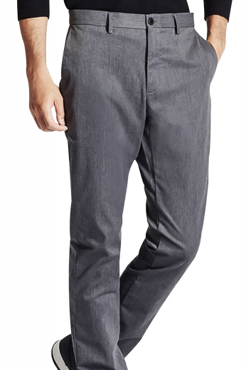 These mens handmade slim fit dress pants in flannel wool are perfect for board meetings and interviews. Fabricated to ensure all day comfort at work, these mens handmade light grey slacks feature extended belt loops, a 2 point button and hook closure, and a zip fly. These mens tailor made flannel wool dress pants also display 2 front slash pockets, 2 back pockets, and elegantly hand stitched cuff hems. Buy these mens bespoke dress pants at My Custom Tailor to update your wardrobe of handmade formals at affordable rates.