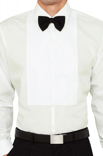This stylish mens tailor made ivory tuxedo shirt in Sea Island Cotton is a perfect mens tailor made dinner shirt for weddings and parties. This mens bespoke slim fit evening shirt flaunts an iconic Ainsley collar with neatly hand sewn squared edge french cuffs and a smooth placket front. Buy this mens tailor made tuxedo shirt to flaunt a dapper look at weddings.