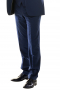 Pull off a handsome formal look with this stunner mens handmade three piece blue suit made with cotton and wool. It puts to display a stylish slim fit mens bespoke pant, an elegant mens tailor made vest, and a slim fit mens custom blazer. The sophisticated mens custom pant has extended belt loops with a 2 point hook and button closure. The stellar mens custom vest has 4 front closure buttons. The iconic mens handmade blazer is an enthralling display of 2 lower flapped pockets, 1 upper welt pocket, and 2 front closure buttons.