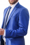 Mens Handmade French Blue Wool Blazer