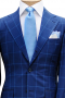 Mens Handmade Blue Plaid Blazer Cotton Blazer