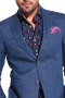 Mens Bespoke Mohair Wool Blue Blazer