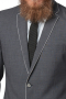 Mens Handmade Bespoke Dark Grey Wool Blazer