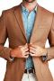 Mens Tailor Made Wool Blazer In Camel