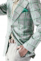 Mens Light Sage Green Plaid Custom Blazer