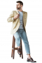 This men's tan custom blazer is tailor made in a fine wool and cut to a slim fit, featuring single breasted button closure and notch lapels. It is perfect for all formal and special occasions. 