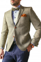 These men's tan blazer are tailor made in a fine wool and tweed and cut to a slim fit, featuring single breasted button closure and hand stitched lapels. It is a fantastic formal wardrobe staple!