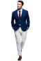 These men's navy blazer are tailor made in a fine wool and tweed and cut to a slim fit, featuring single breasted button closure and hand stitched lapels. It is a fantastic formal wardrobe staple!