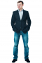 Mens French Blue Hand Bespoke Blazer