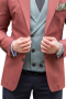 These men's salmon red blazer are tailor made in a fine wool and tweed and cut to a slim fit, featuring single breasted button closure and notch lapels. It is a fantastic formal wardrobe staple!