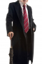 Mens Long Black Tailored Classic Coat