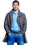 Mens Charcoal Semi Casual Bespoke Made Coat