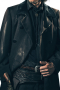 Mens Black Leather Tailored Coat