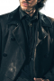 Mens Black Leather Tailored Coat