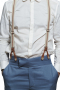 This men's classic blue pant is tailor made in a fine wool blend and cut to a slim fit, featuring slash pockets and a flat front pleat. Men's hand tailored dress pants made just for you by our expert tailors.