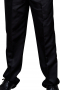 This sleek men's dark black trouser is tailor made in a fine wool blend and cut to a slim fit, featuring slash pockets and a flat front pleat. This hand tailored pair of pants is a great office buy.