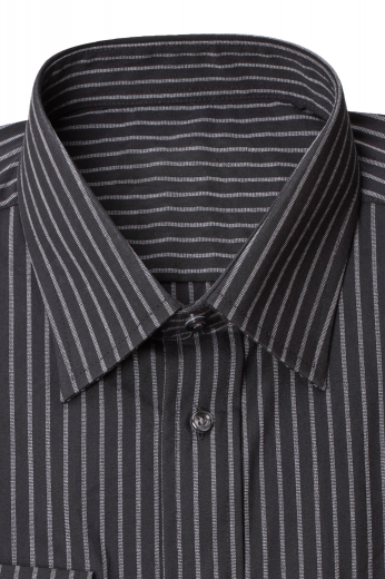 This men's black and white pinstriped button down is tailor made in a fine italian linen and cut to a slim fit, featuring an ainsley collar and rounded barrel cuffs. It is a handsome and sleek formal option, made to fit you perfectly. 