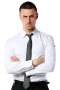 This men's crisp classic white button down  is tailor made in a fine italian linen and cut to a slim fit, featuring an ainsley collar and rounded barrel cuffs. It is a perfect office wardrobe staple, made to fit you perfectly.