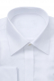 This men's slim cut tailored white button down is made in a fine linen blend and features an ainsley collar and squared edge french cuffs. It is cut to a perfect fit and is a great formal staple.