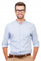 Mens Pale Blue Slim Cut Tailored Button Down