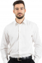 This men's slim cut white button down is tailor made in a fine linen blend and features an ainsley collar and rounded barrel cuffs. It is cut to a perfect fit and is a sleek option for all formal occasions!