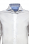 Mens Slim White Wool Hand Tailored Button Down