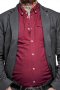 Mens Slim Cut Casual Wine Tailored Button Down