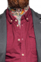 Mens Slim Cut Casual Wine Tailored Button Down