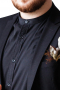 This men's slim cut blazer is tailor made in a fine linen blend and features a mandarin collar and rounded barrel cuffs. It is perfect for all formal occasions.