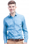 Mens Blue Tailored Classic Button Down