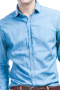 Mens Blue Tailored Classic Button Down