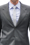 This grey men's suit is tailor made in a fine wool blend and cut to a slim fit, featuring a single breasted two button closure, notch lapels, and double piped pockets. It is a perfect work wardrobe option!